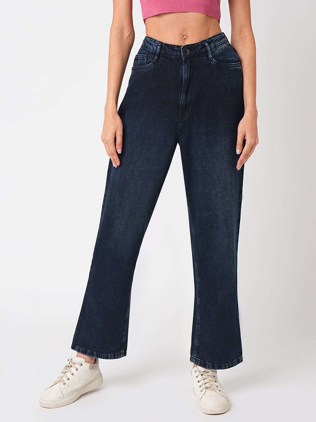 Women High-Rise Loose Straight Jeans