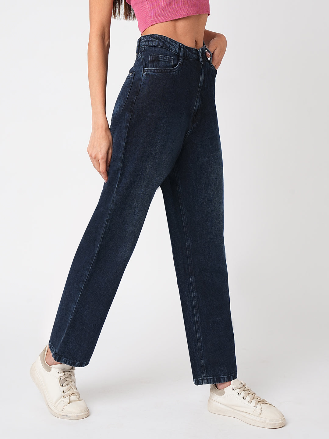Women High-Rise Loose Straight Jeans