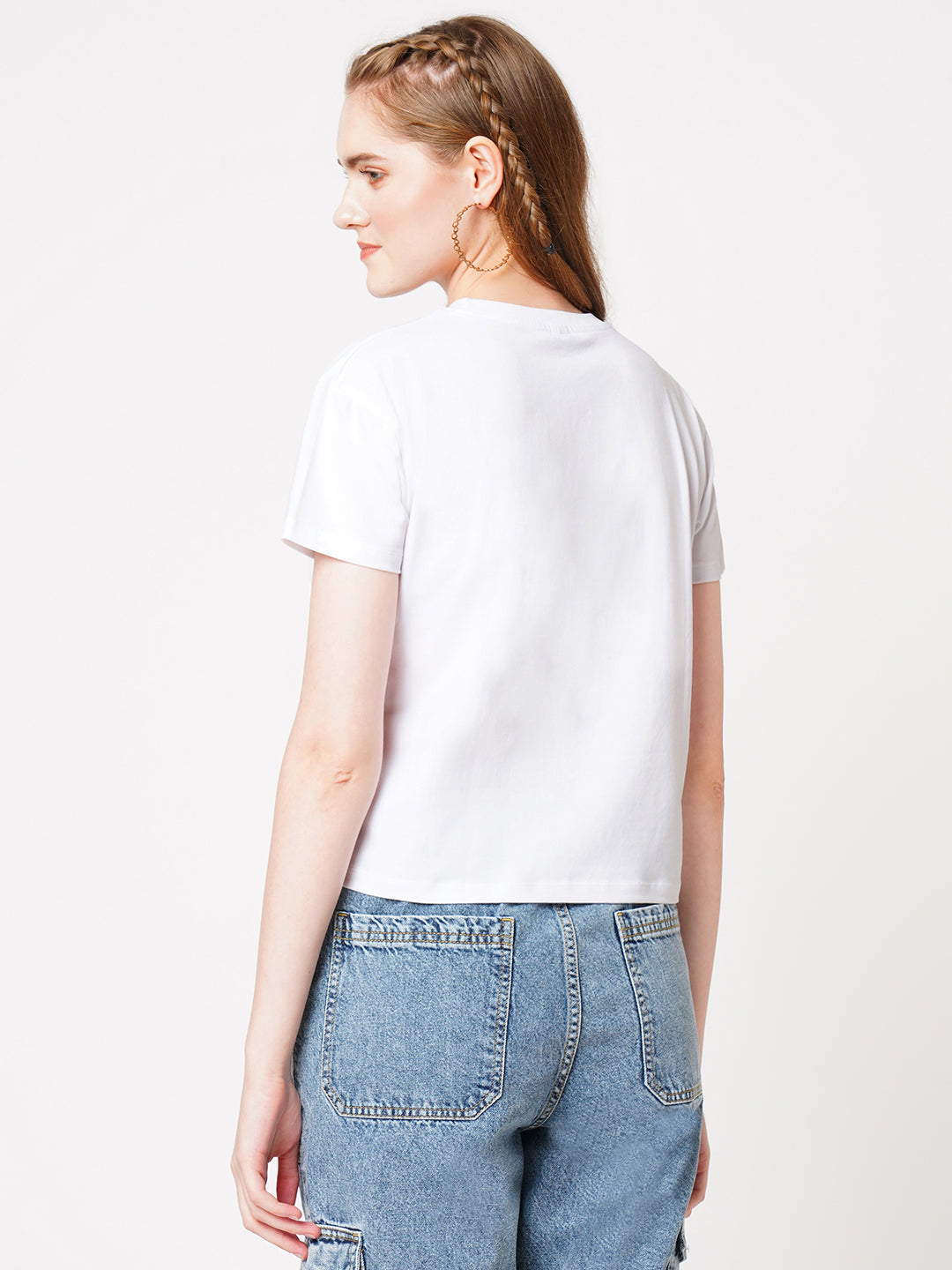 Women White Graphic Tees
