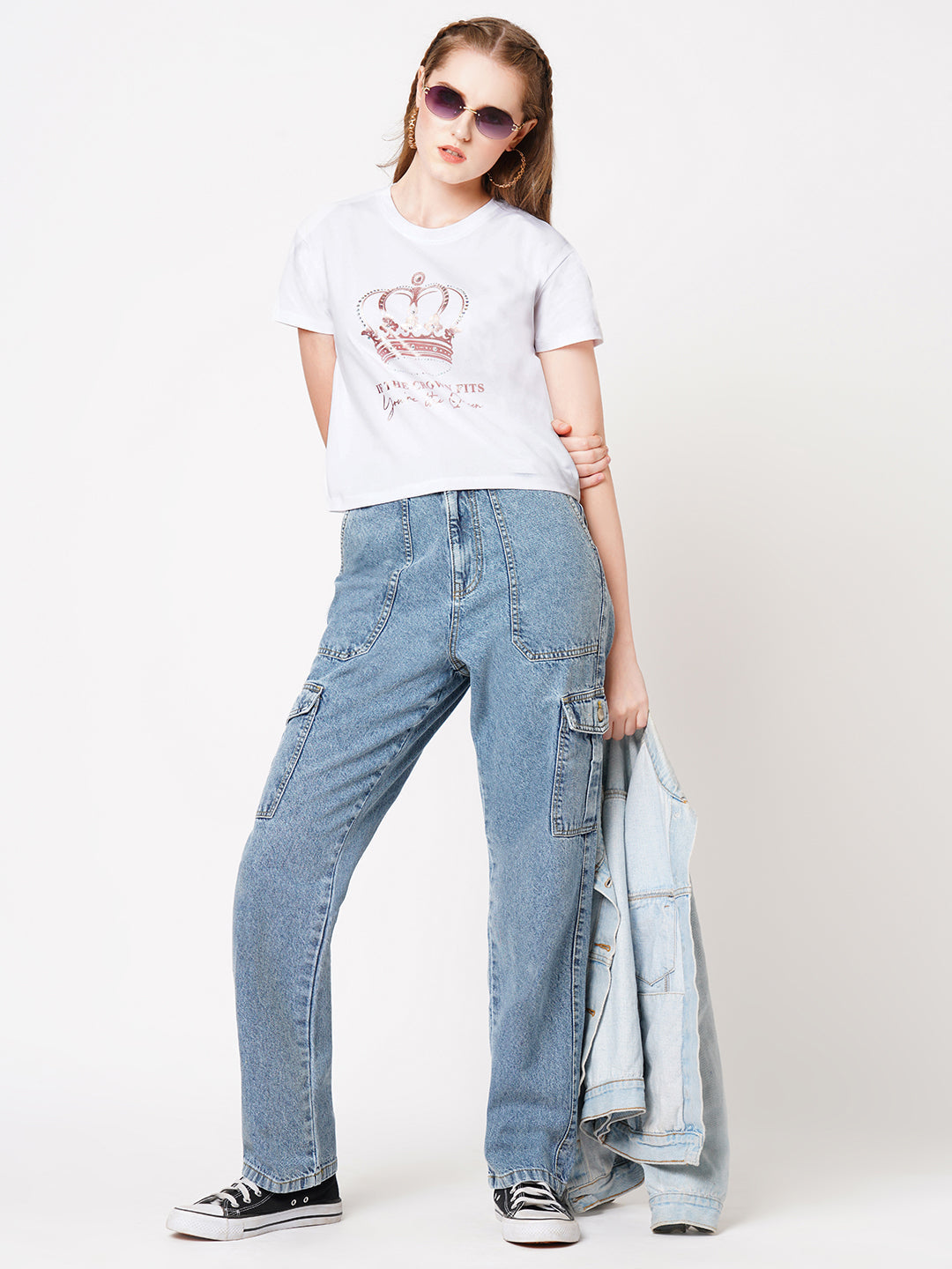 Women White Graphic Tees