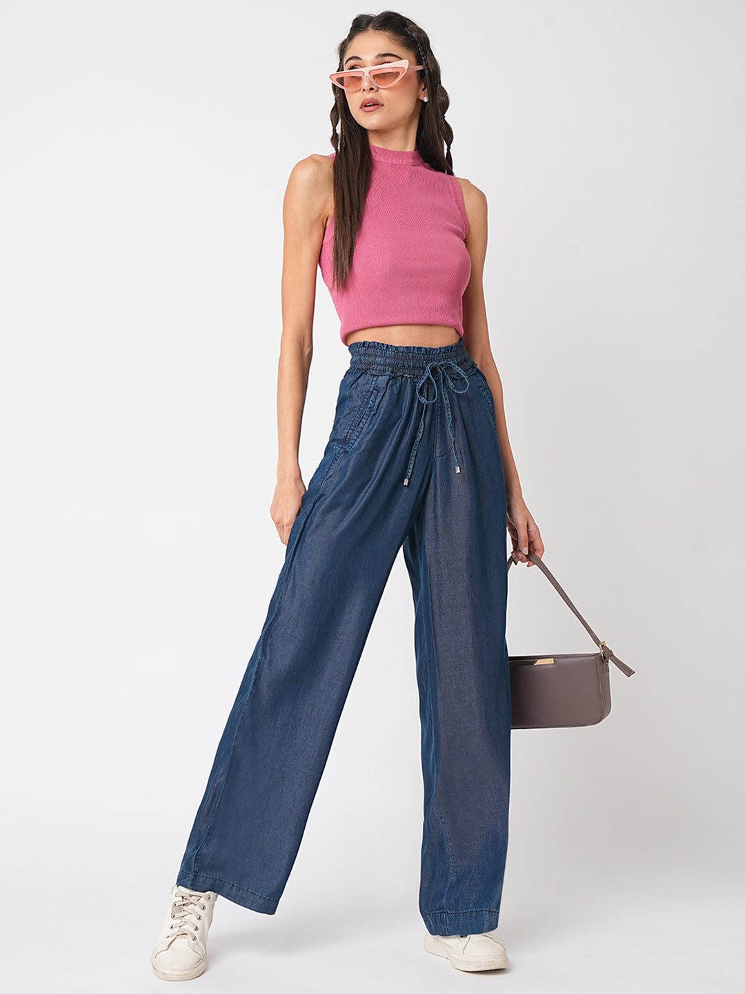 Women Light Blue Paper Bag