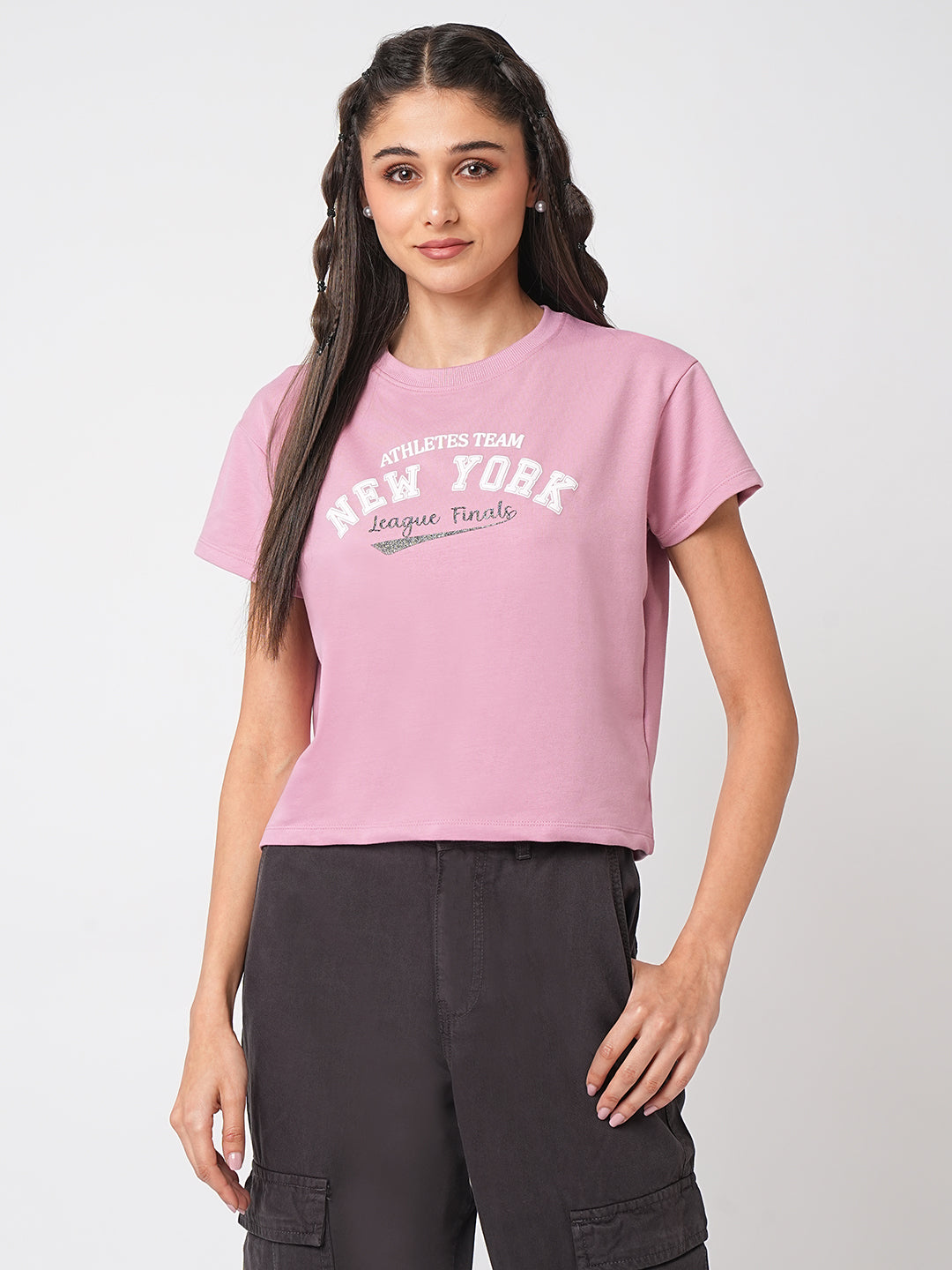 Women Dusty Pink Graphic Tees