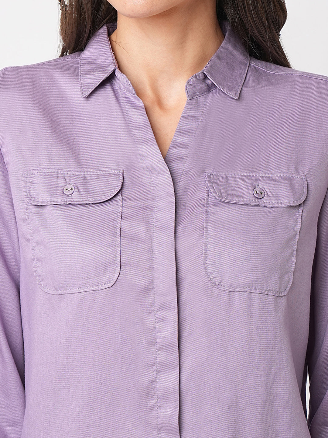 Women Mauve Solid Shirt