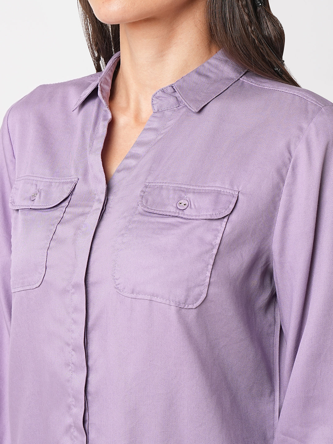 Women Mauve Solid Shirt