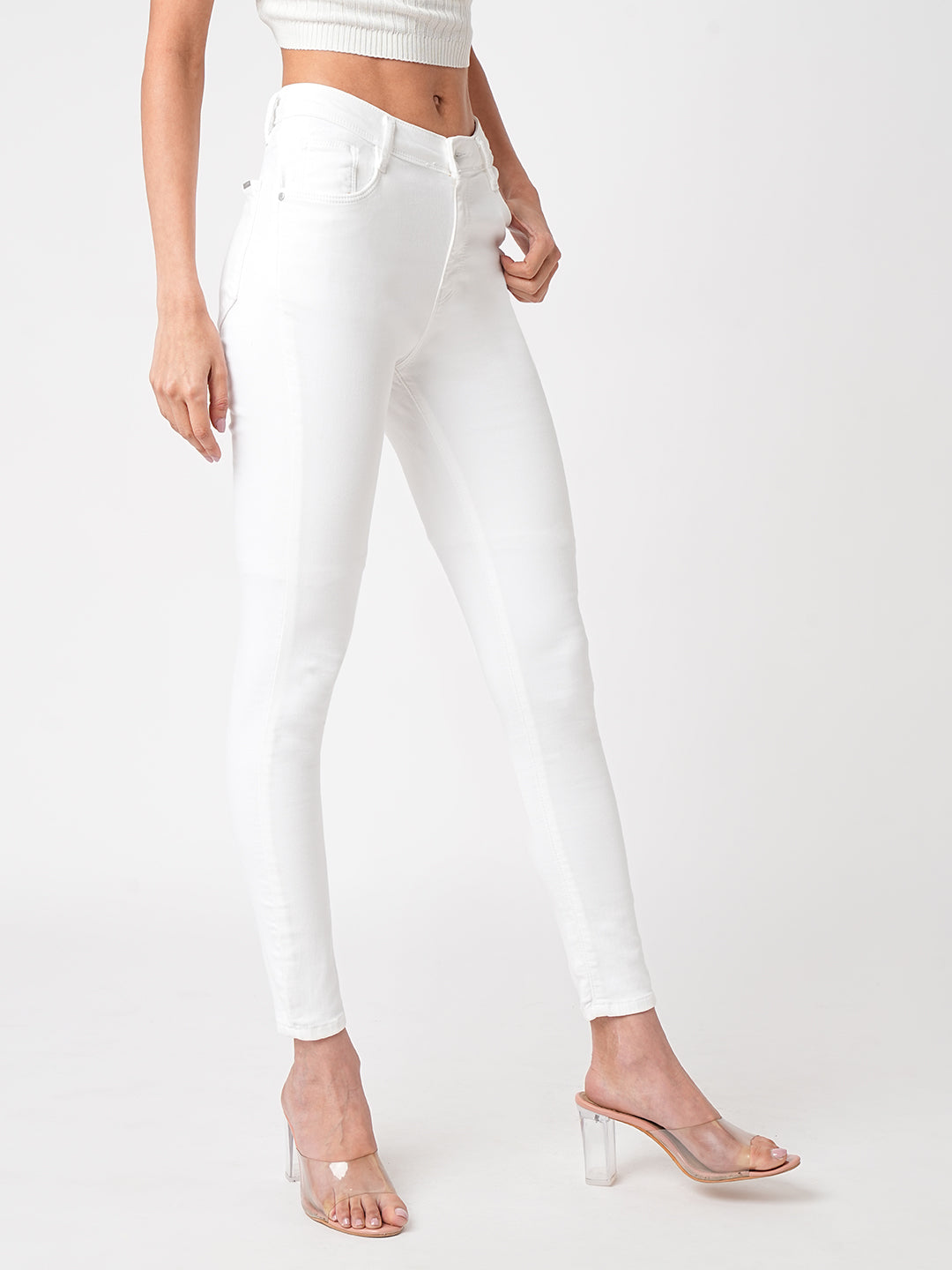 Women White High-Rise Skinny Jeans