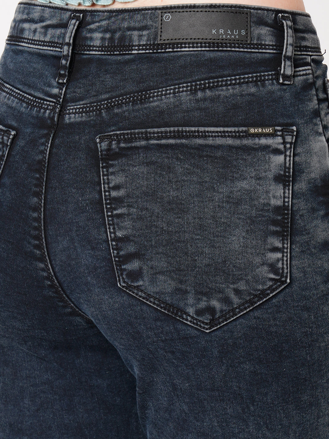 Women Carbon Black High-Rise Mini Flare Jeans
