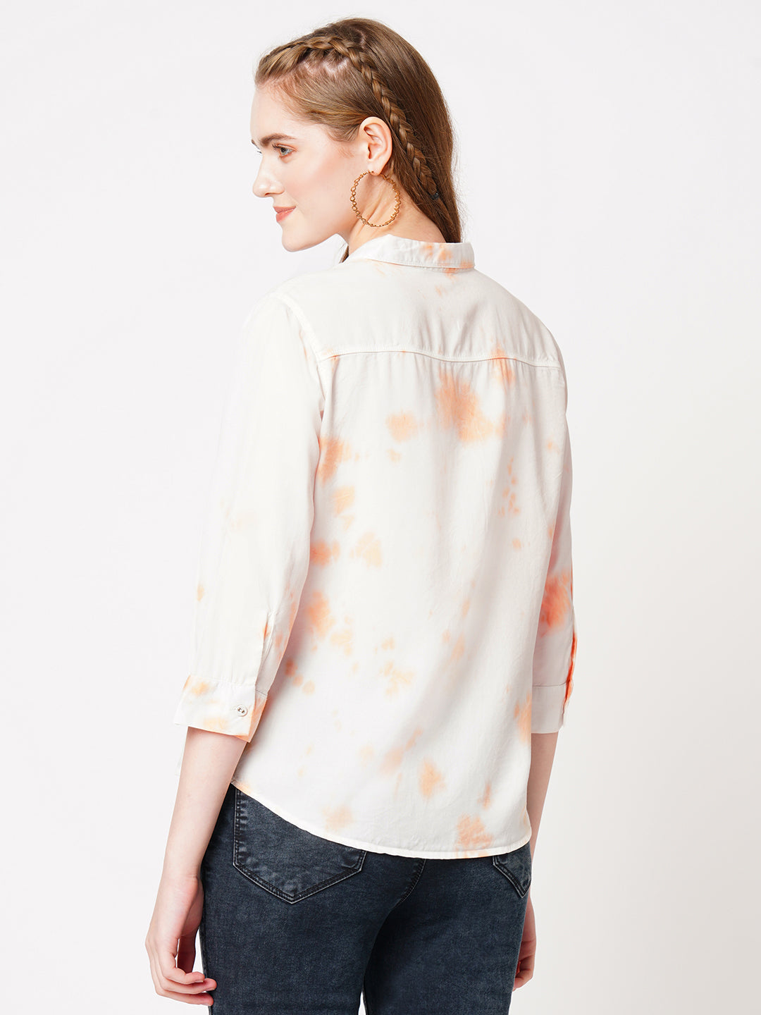 Women Peach Fuzz Tie-Dye Shirt