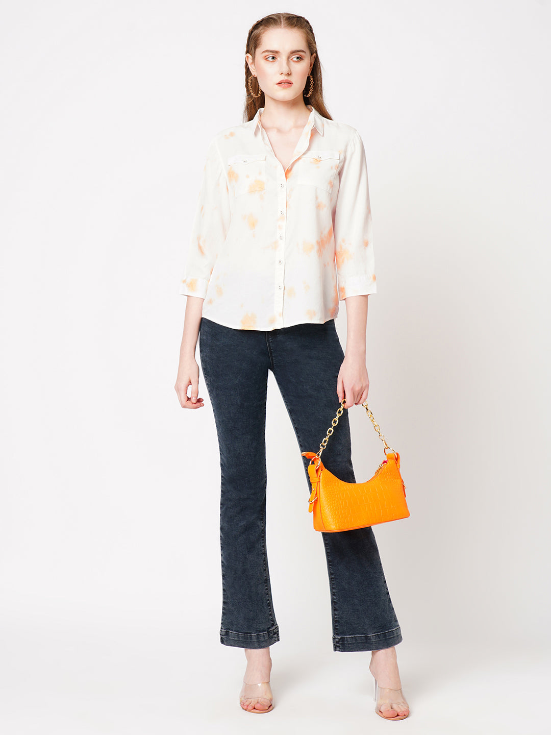 Women Peach Fuzz Tie-Dye Shirt