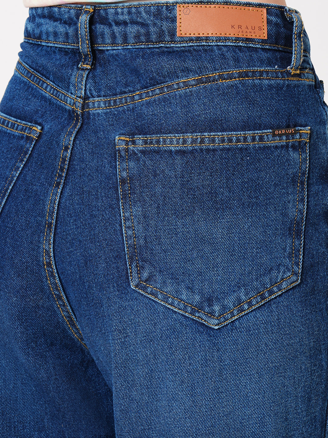 Women Blue High-Rise Straight Fit Jeans