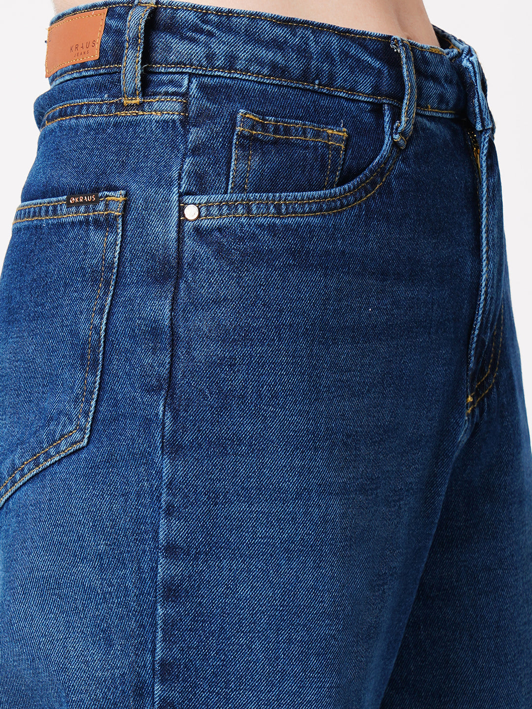 Women Blue High-Rise Straight Fit Jeans