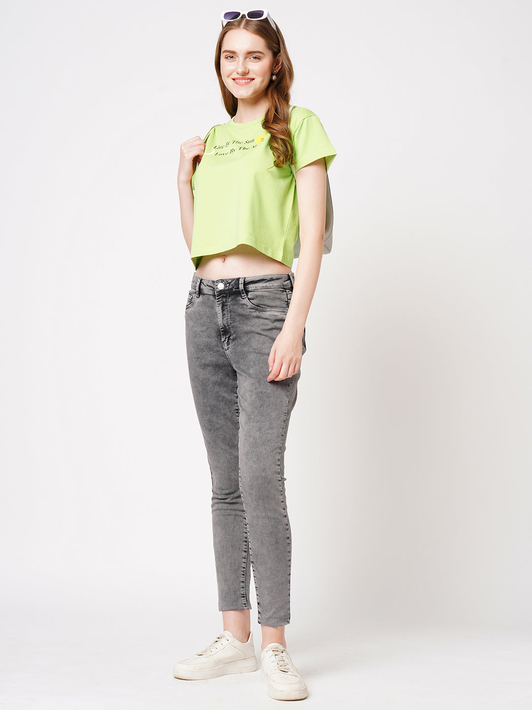Women Slim Fit Leafy Printed Athleisure Top
