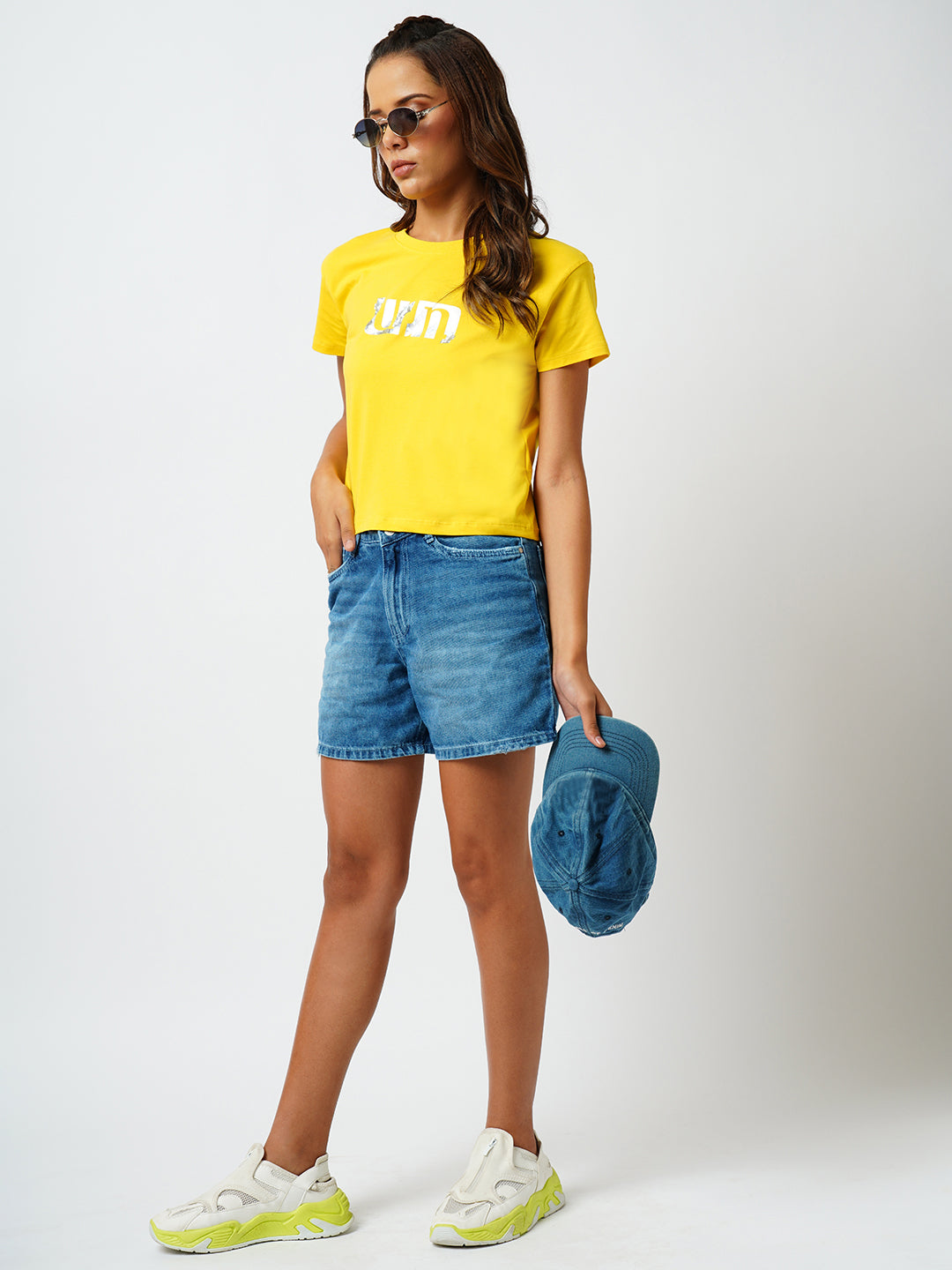 Women Light Blue High-Rise Slim Shorts