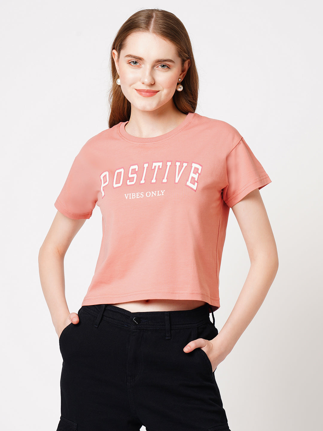 Women Typography Athleisure Slim Fit Crop Top