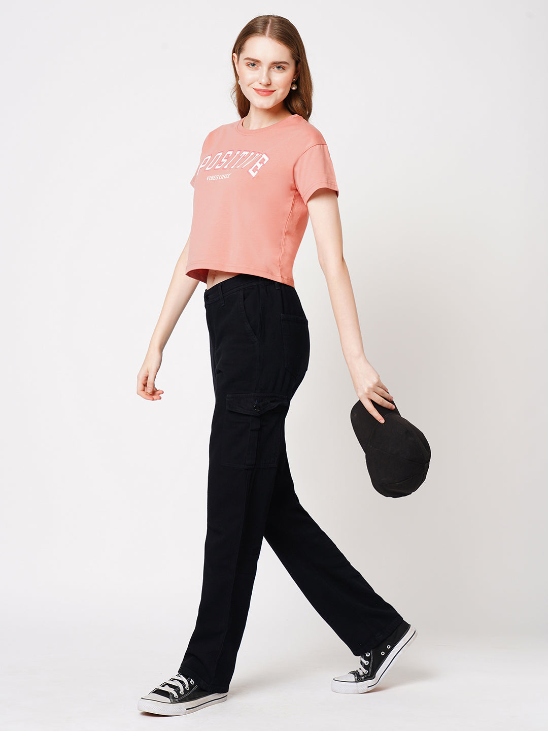 Women Typography Athleisure Slim Fit Crop Top