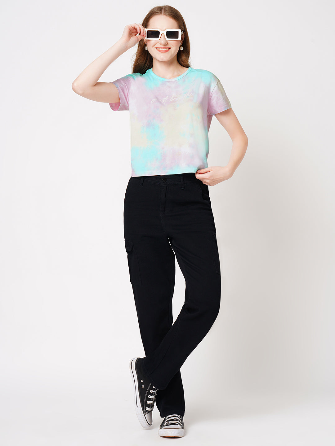 Women Multi Tie Dye Slim T-Shirt