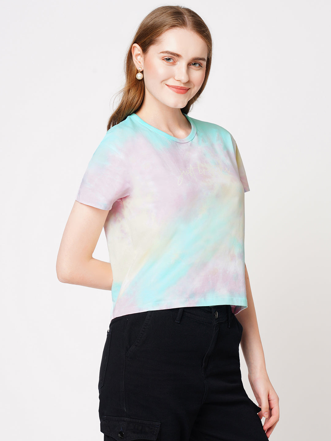 Women Multi Tie Dye Slim T-Shirt