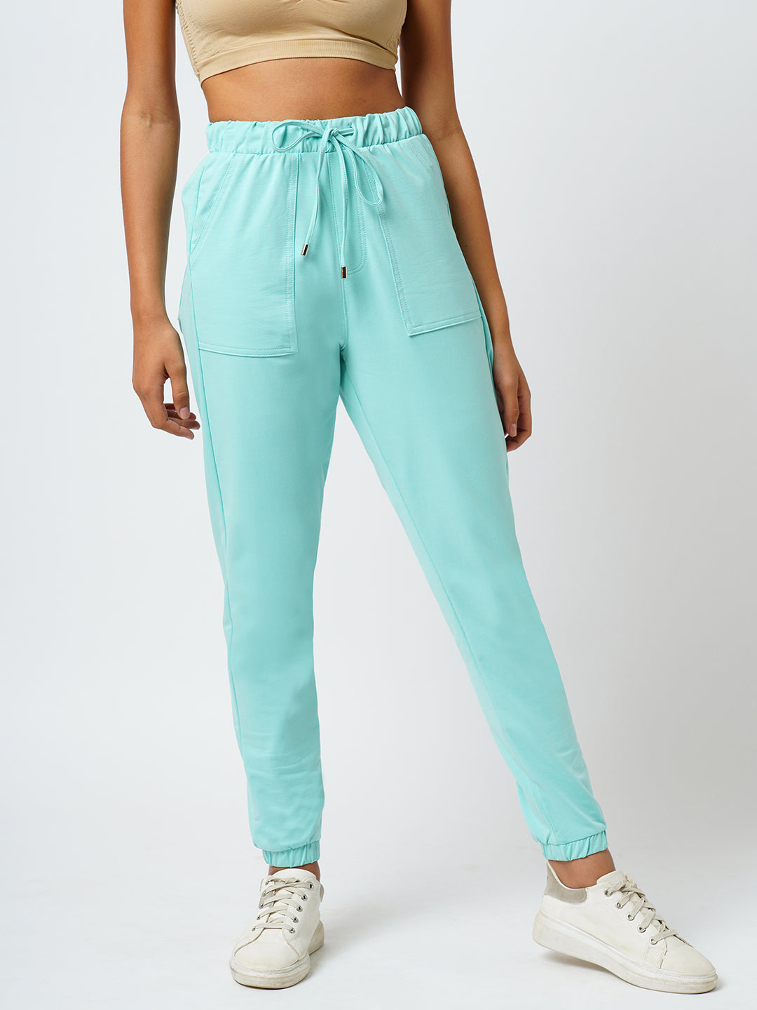 Women High-Rise Skinny Fit Denim Joggers