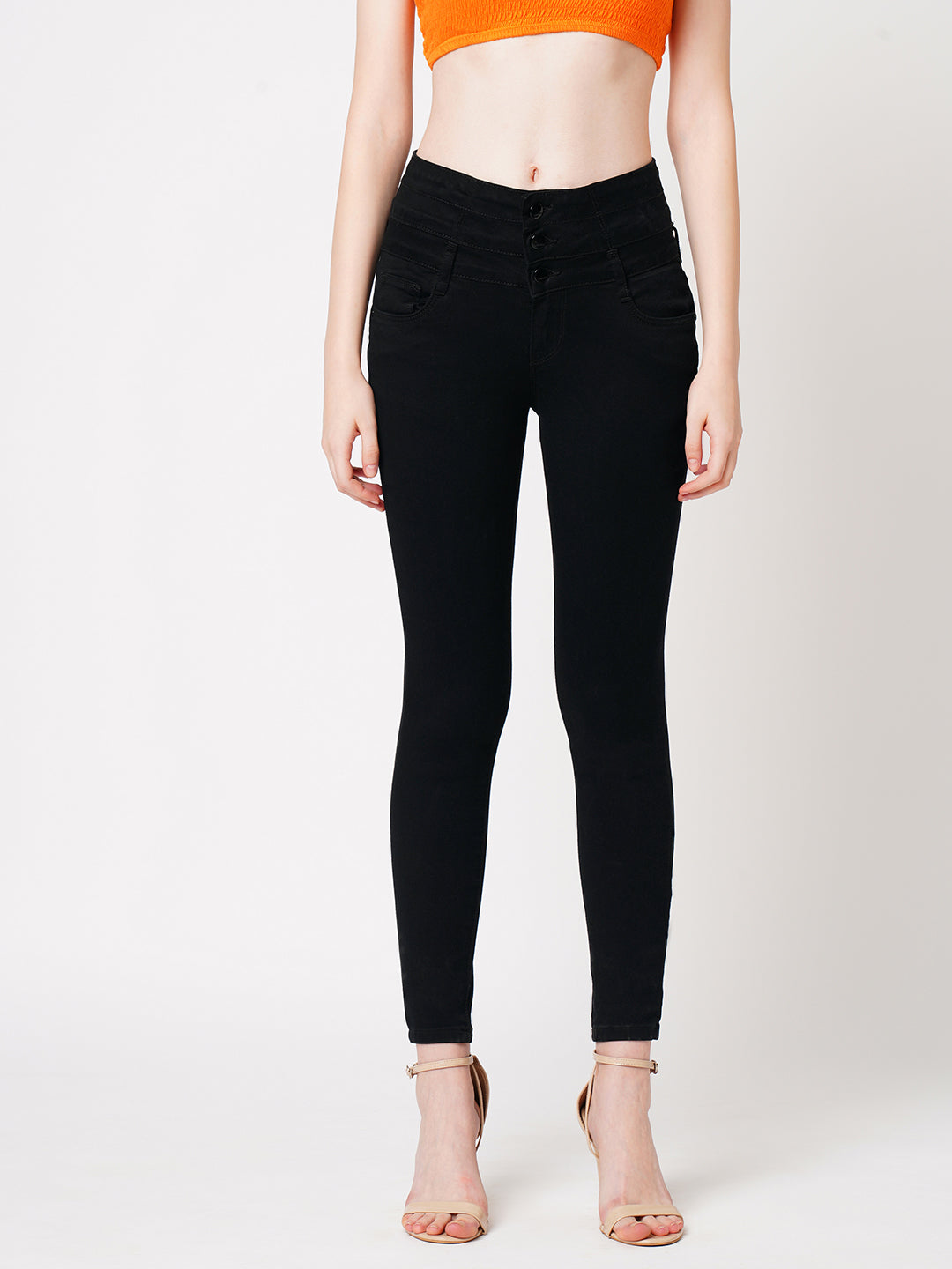 Women Black Super High-Rise Super Skinny Jeans