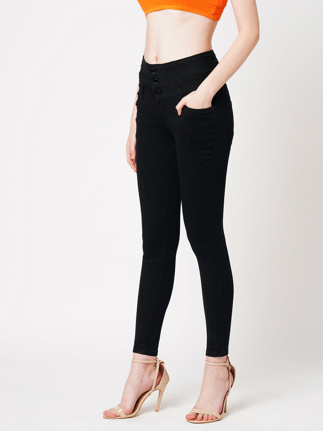Women Black Super High-Rise Super Skinny Jeans