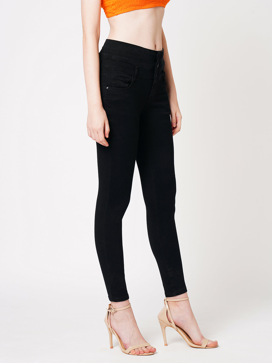 Women Black Super High-Rise Super Skinny Jeans