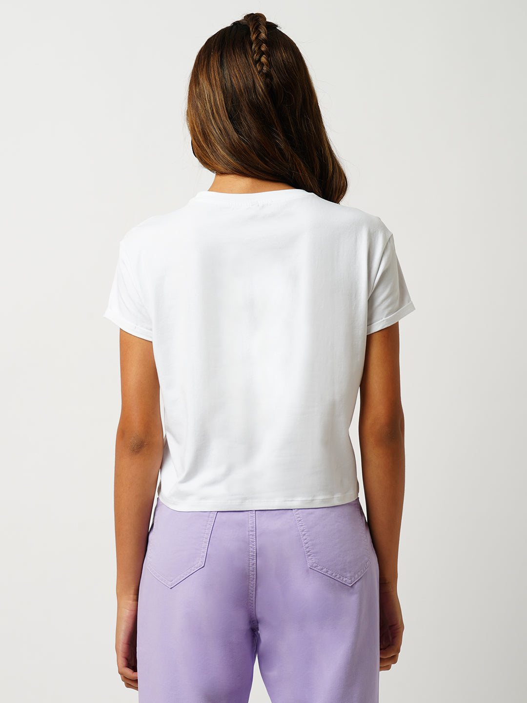 Women White Printed Slim T-Shirt