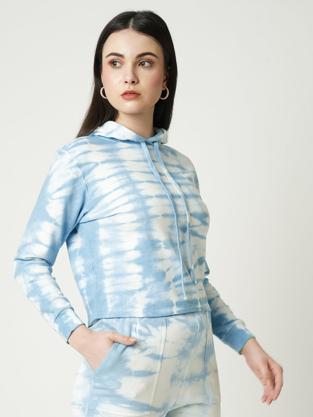 Women Sky Tie & Dyed Sweatshirt