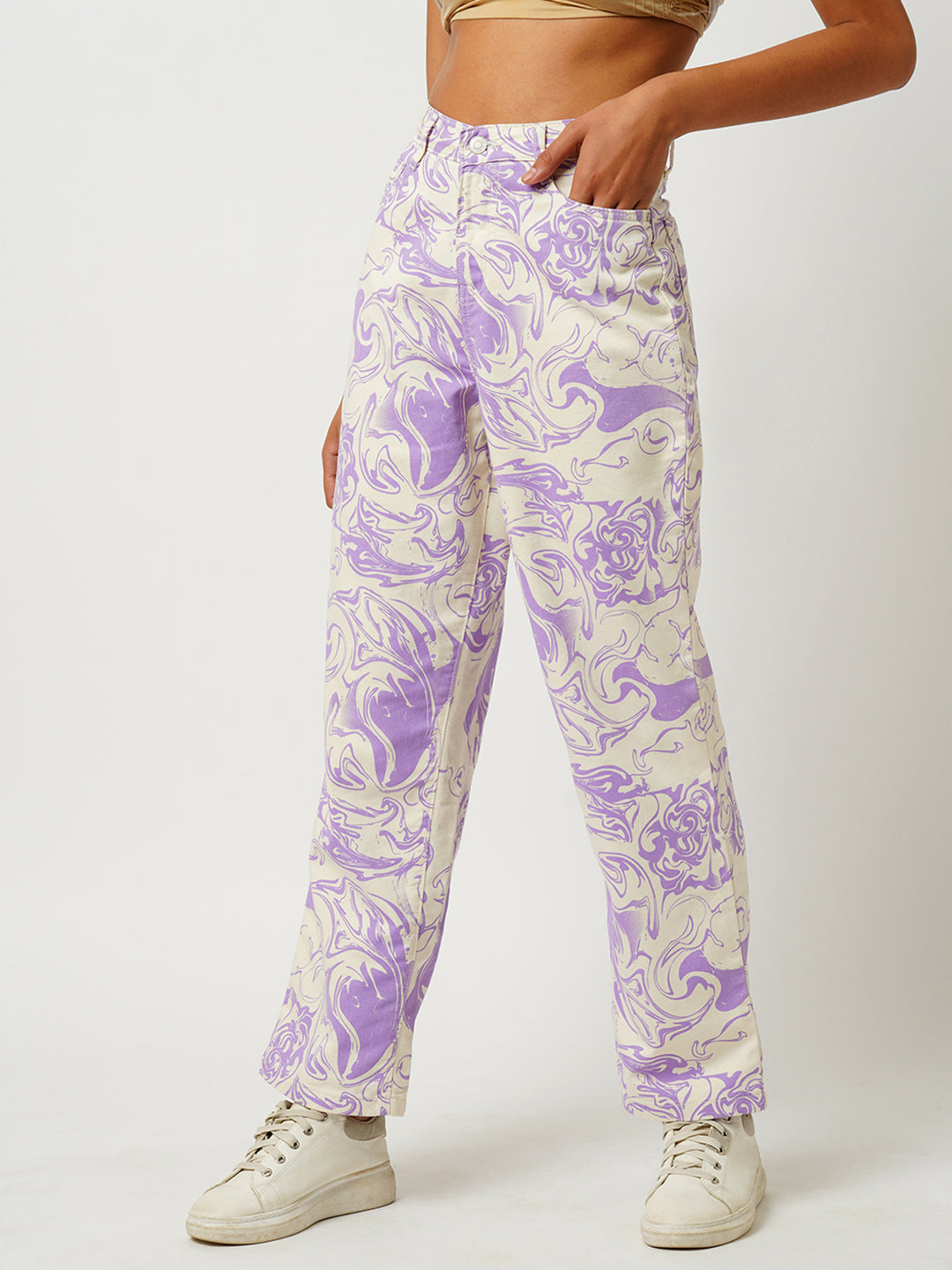 Women High-Rise Loose Straight Fit Jeans