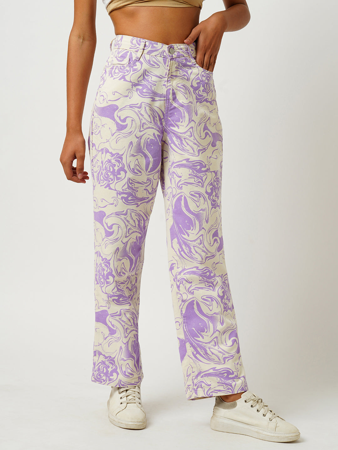 Women High-Rise Loose Straight Fit Jeans
