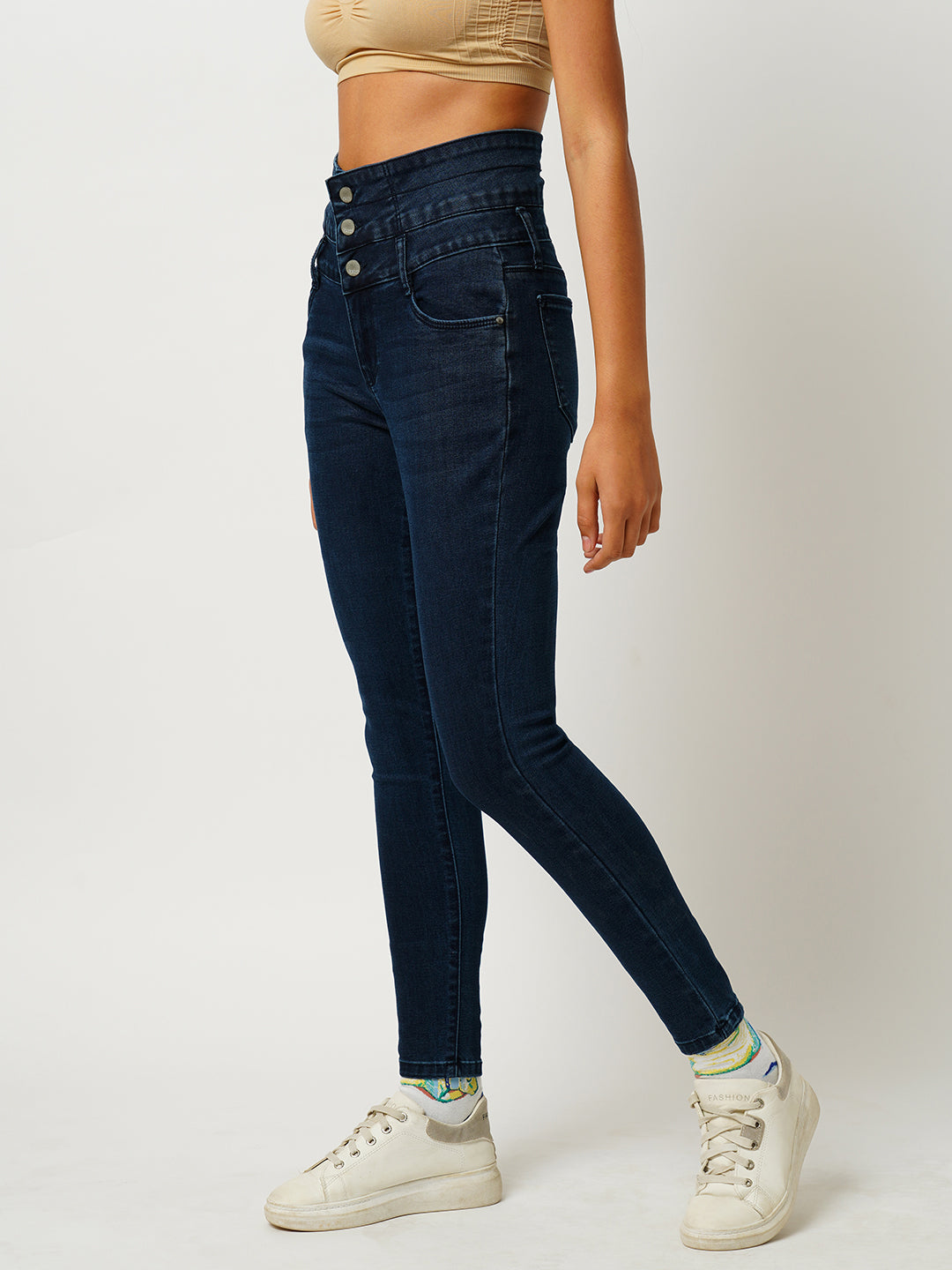 Women Dark Blue Super High-Rise Super Skinny Jeans