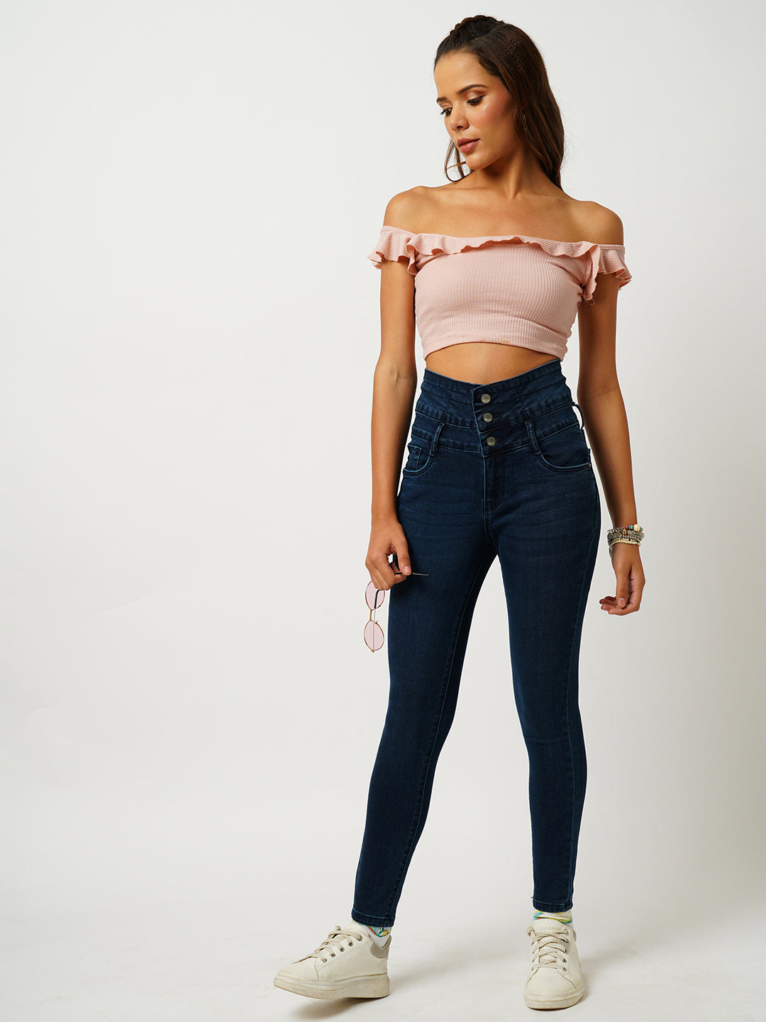 Women Dark Blue Super High-Rise Super Skinny Jeans