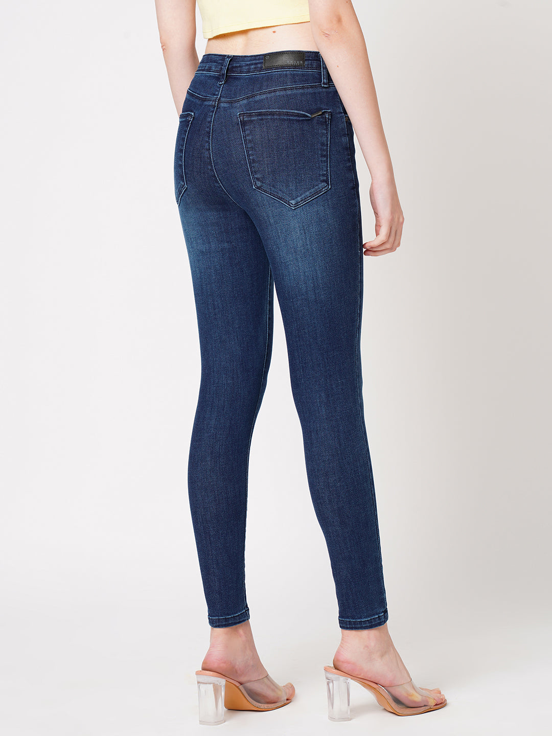 Women Dark Blue High-Rise Skinny Jeans
