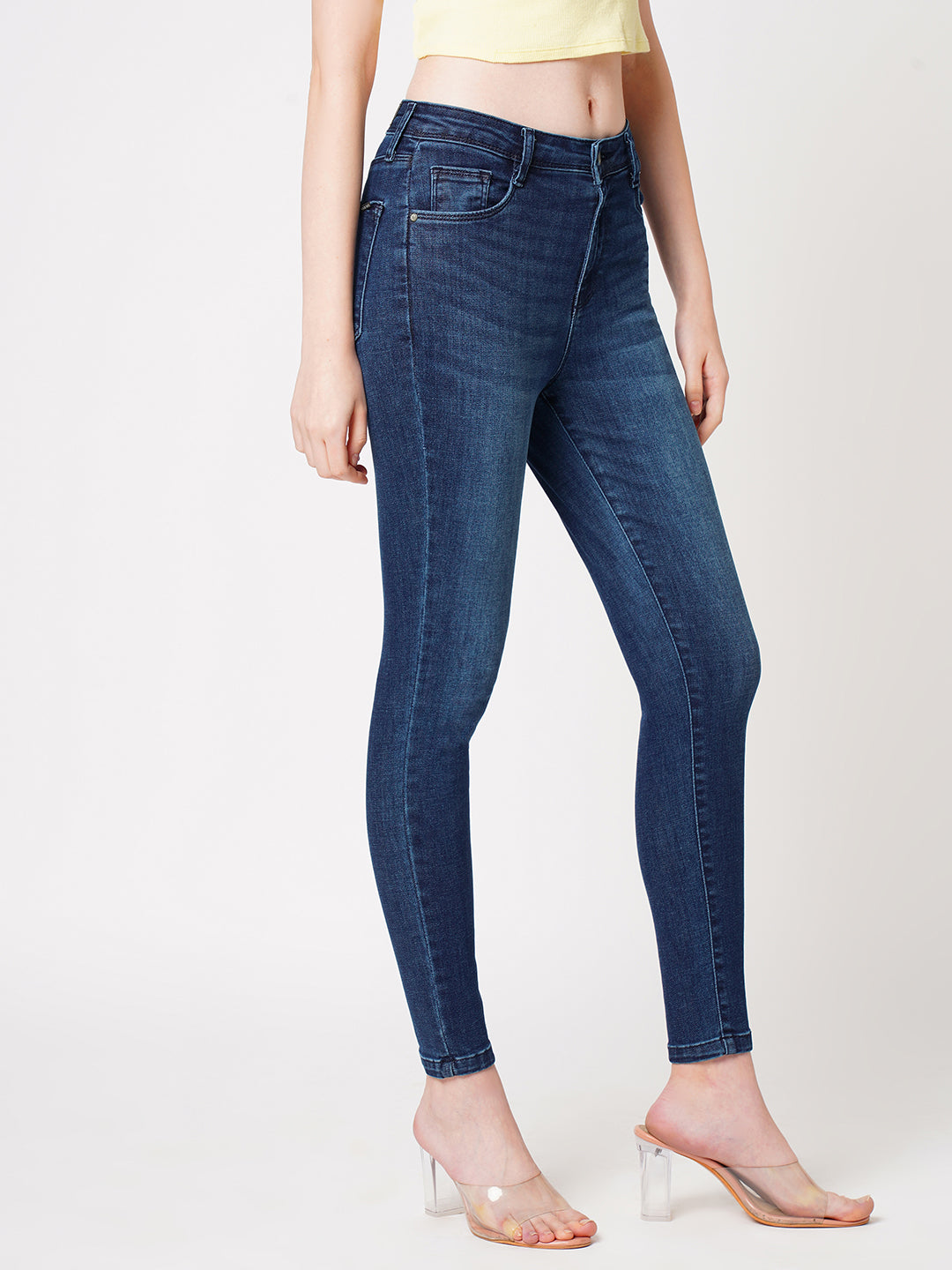 Women Dark Blue High-Rise Skinny Jeans