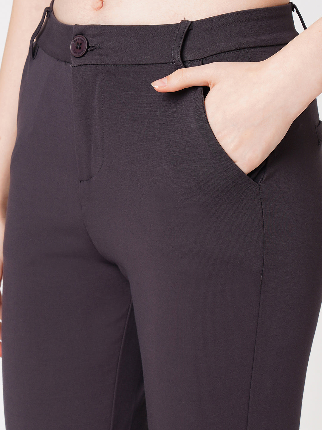 Women Dark Grey High-Rise Skinny Treggings