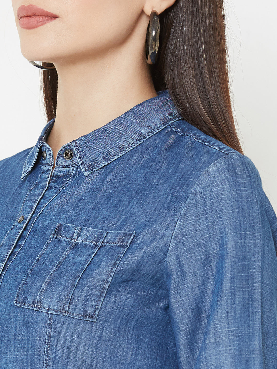 Women Blue Denim Shirt