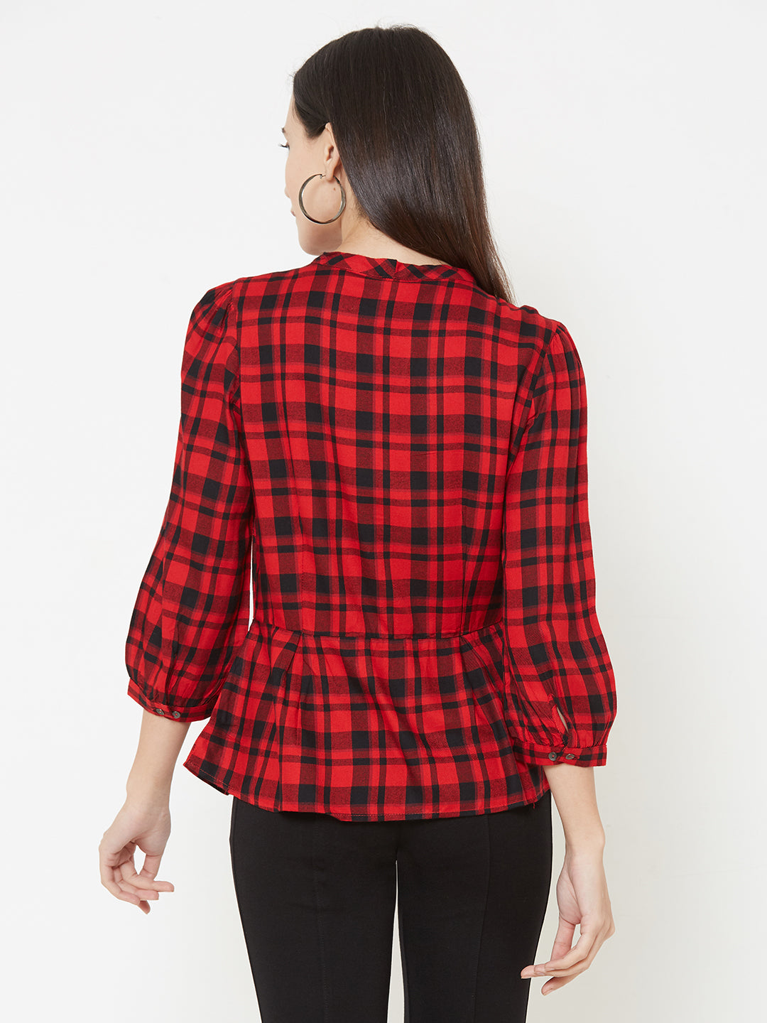 Women Red/Black Checks Shirt