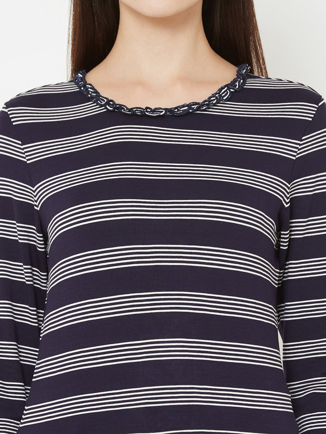 Women Navy/White Stripe T-Shirt