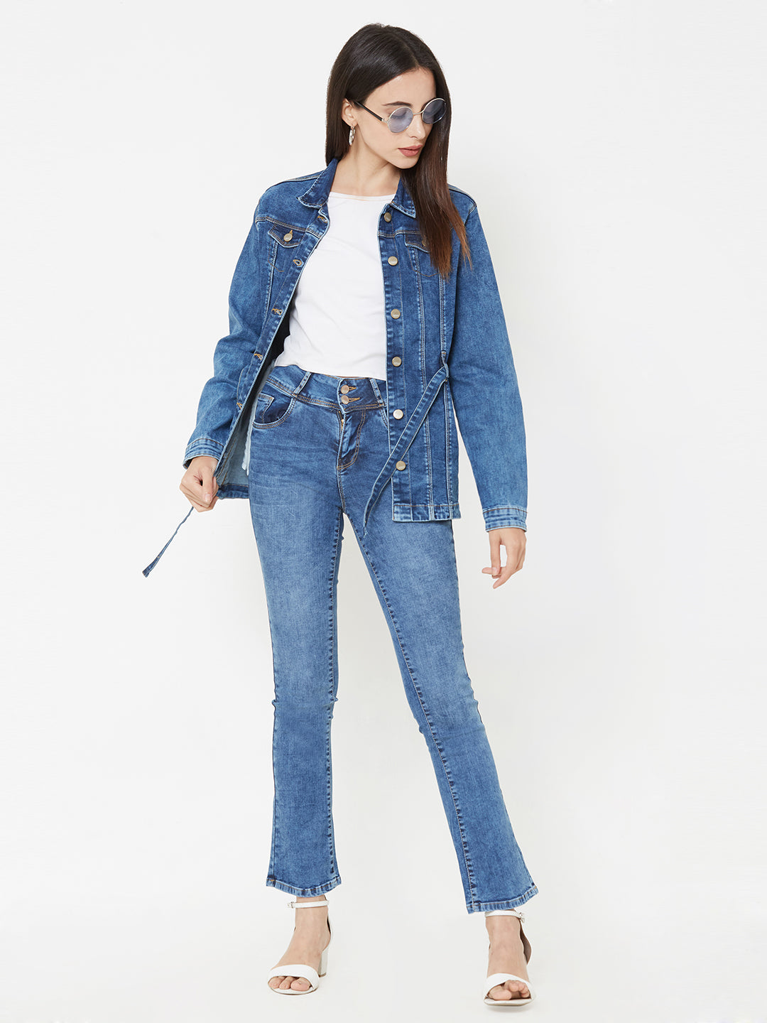 Women Blue Slim Jackets