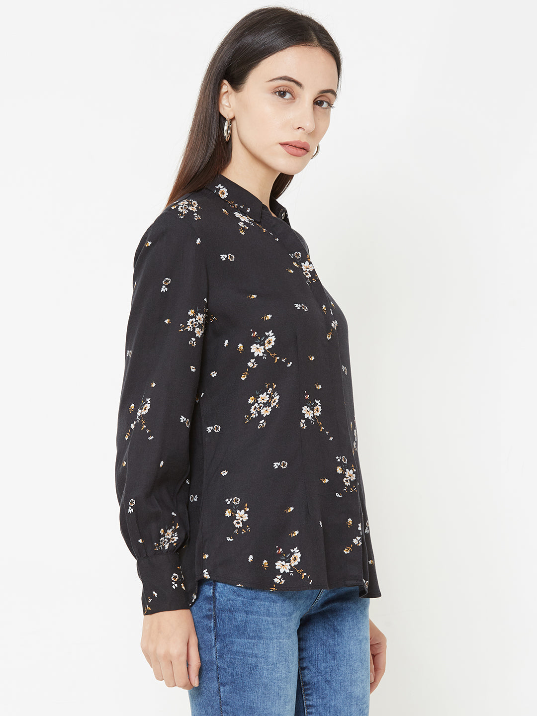 Women Black Slim Shirt