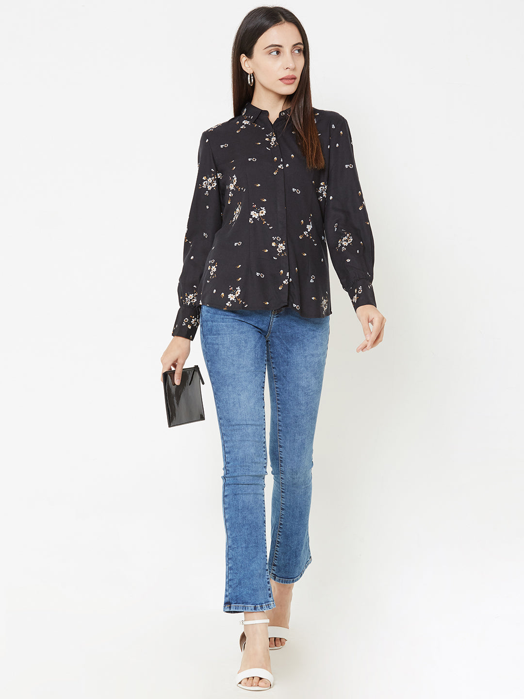 Women Black Slim Shirt