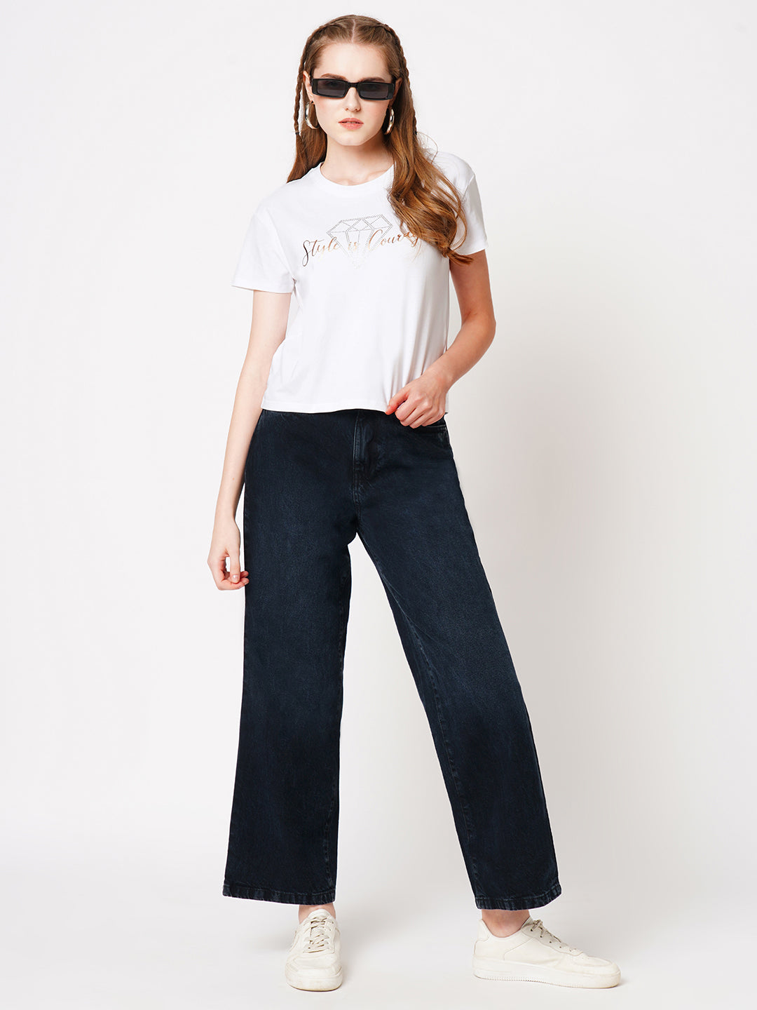 Women White Graphic Tees