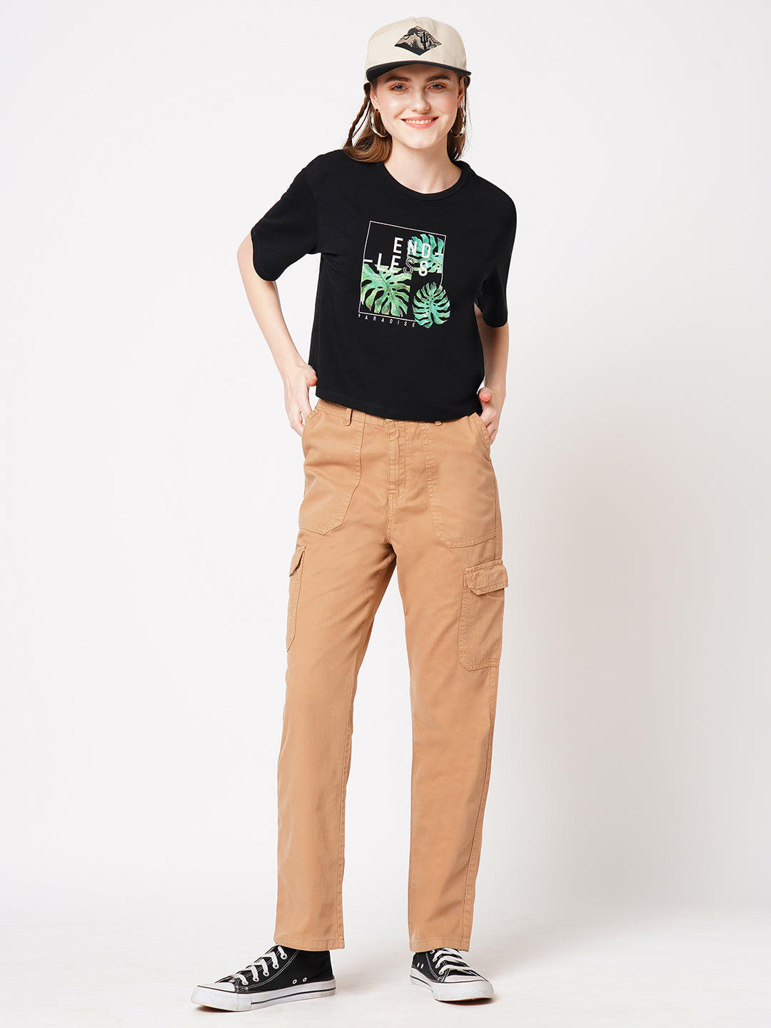 Women Black Graphic Tees