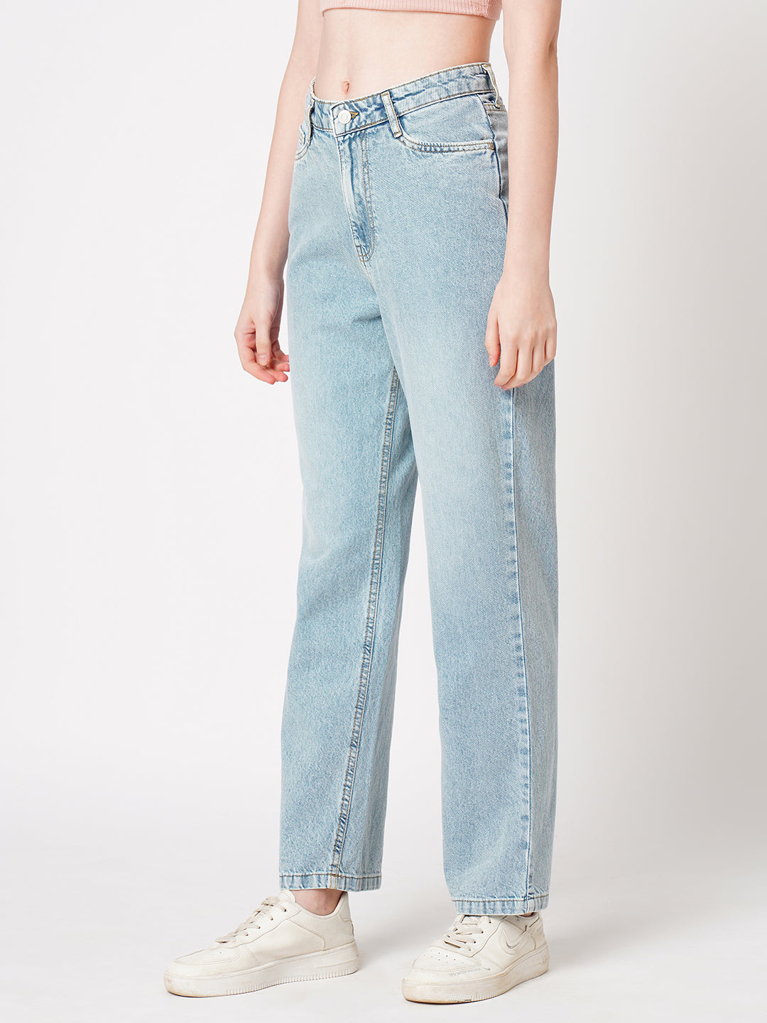 Women High-Rise Loose Straight Jeans