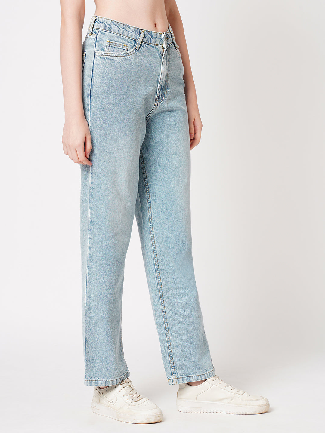Women High-Rise Loose Straight Jeans