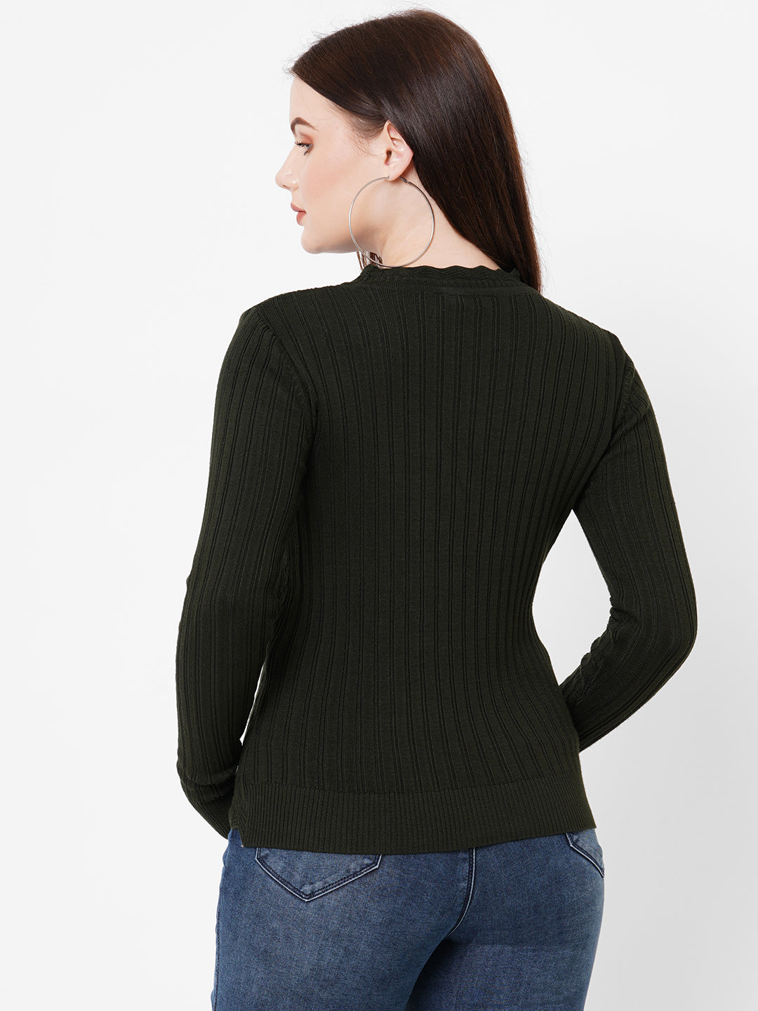 Women Olive Sweaters