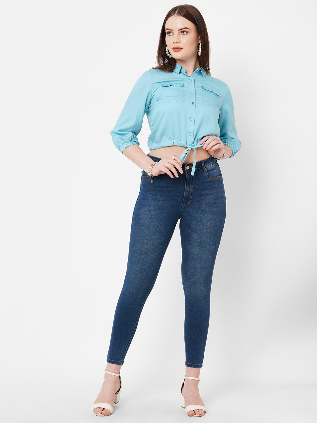 Women Navy Super High-Rise Super Skinny Jeans