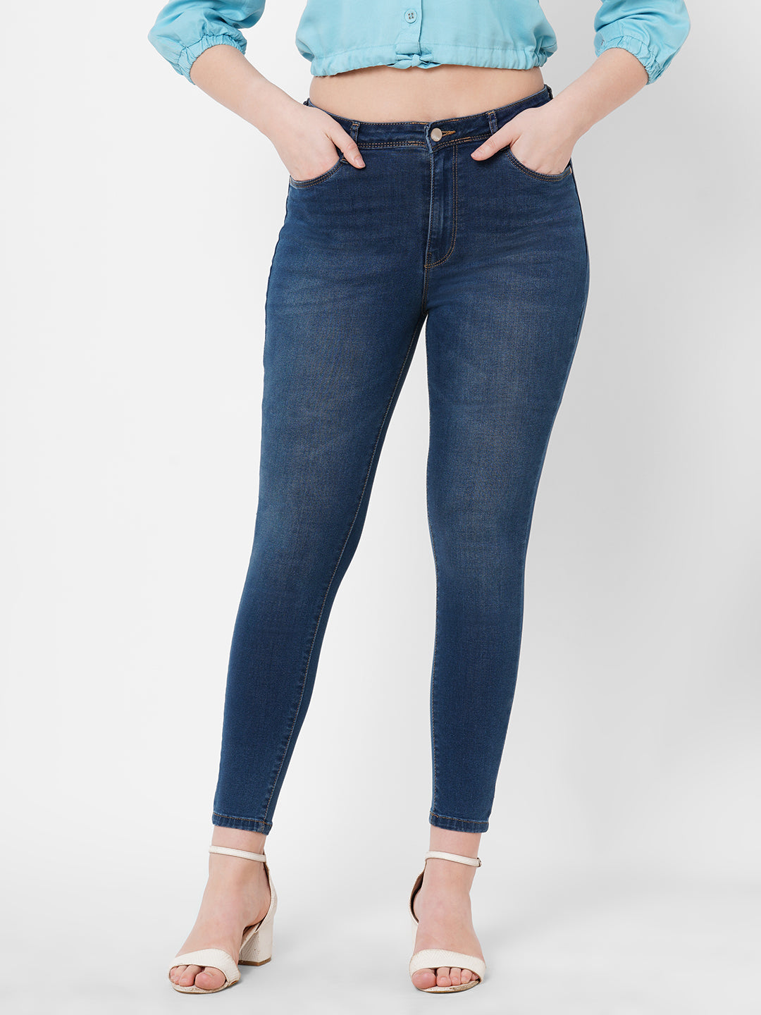 Women Navy Super High-Rise Super Skinny Jeans