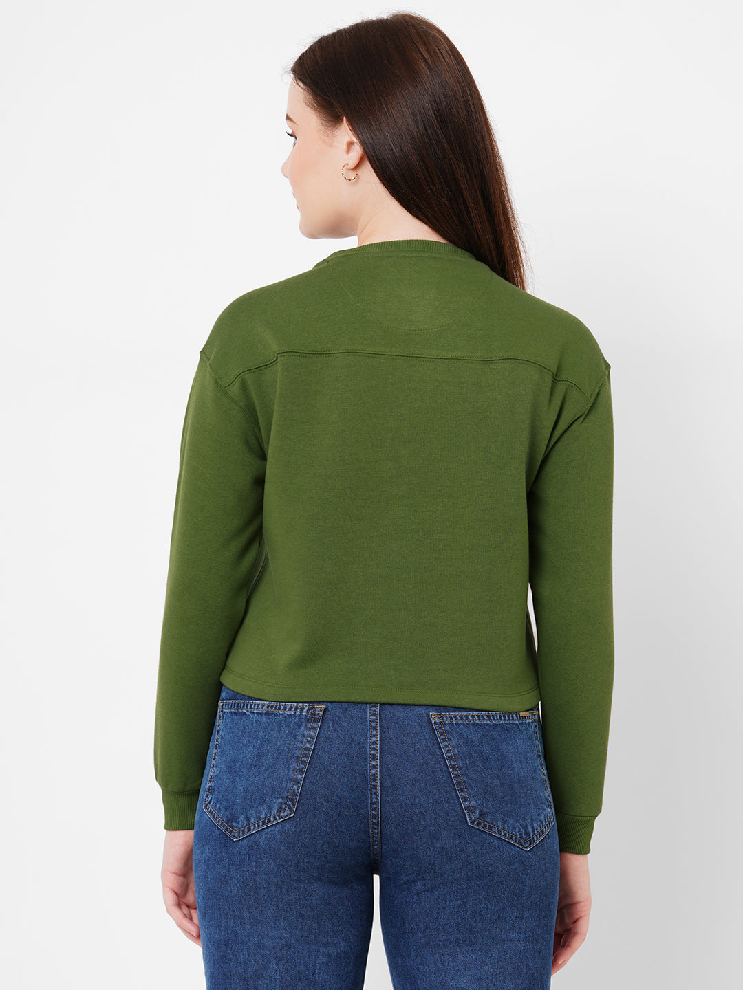Women Jade Green Printed Sweatshirt