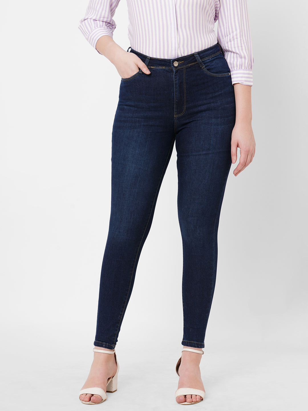 Women Navy Super High-Rise Super Skinny Jeans