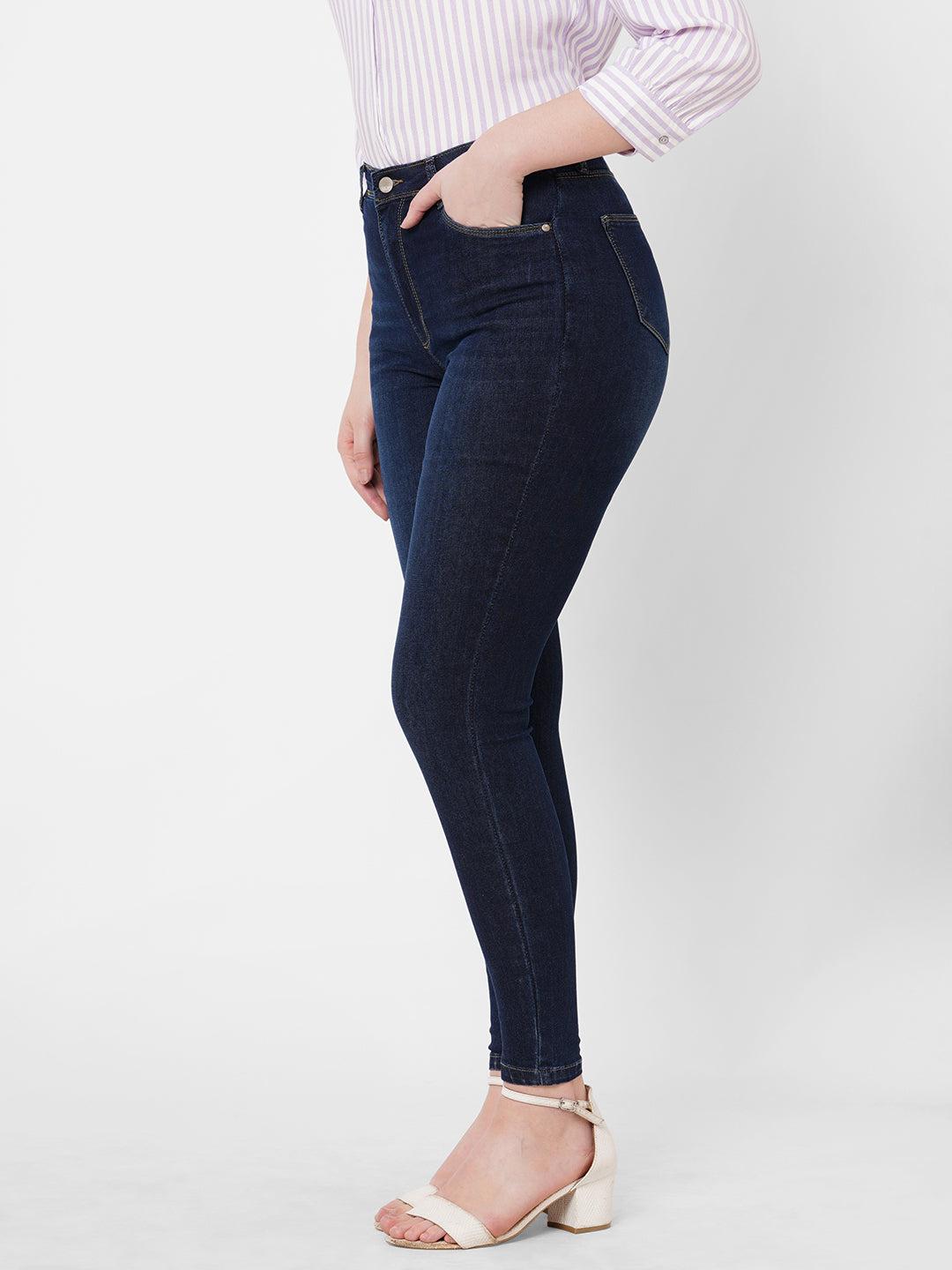 Women Navy Super High-Rise Super Skinny Jeans