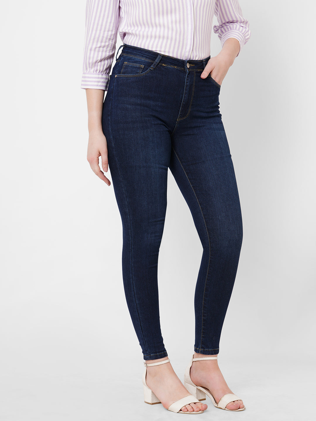 Women Navy Super High-Rise Super Skinny Jeans
